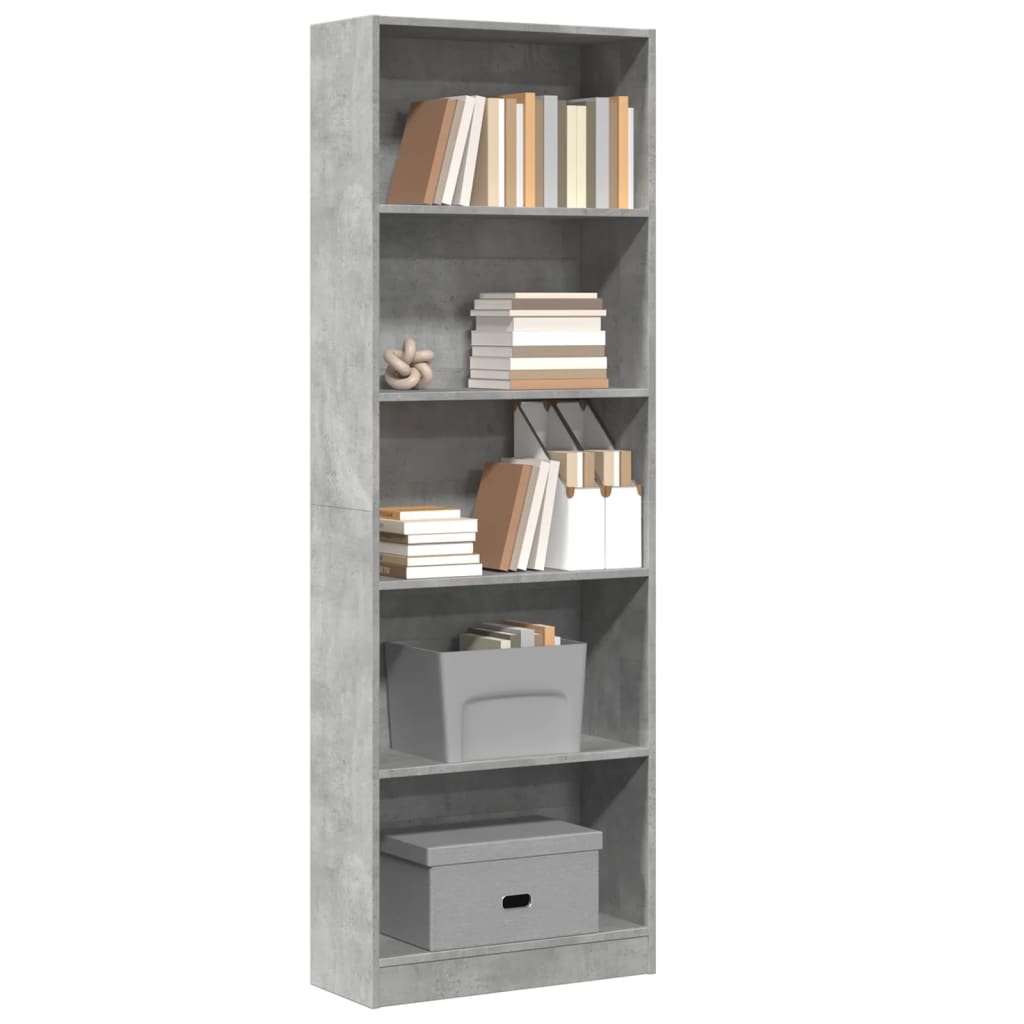 Bibliothèque 40X24X Bois D'ingénierie Gris Béton