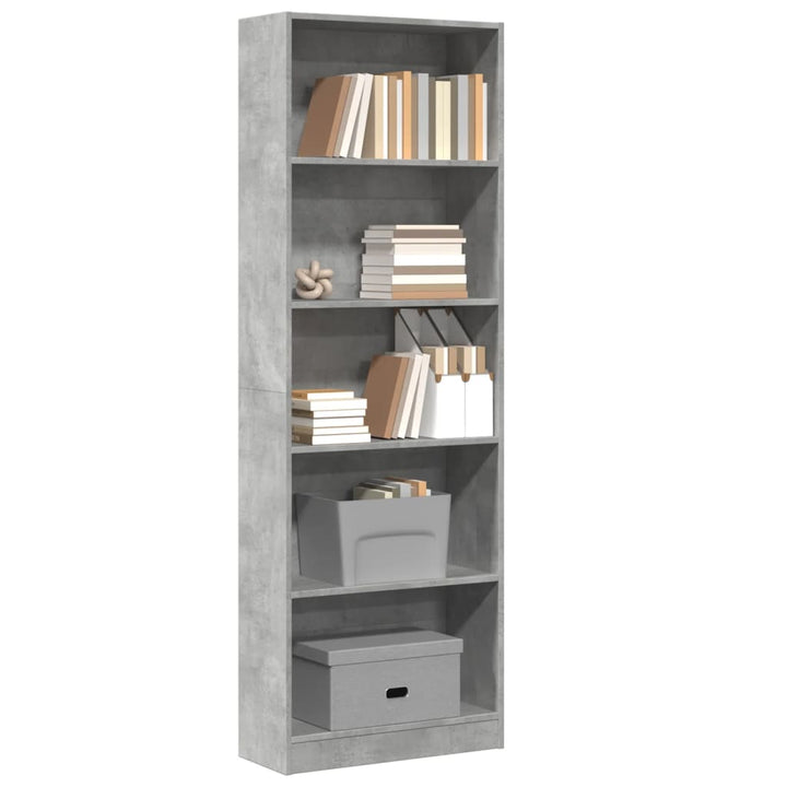 Bibliothèque 40X24X Bois D'ingénierie Gris Béton