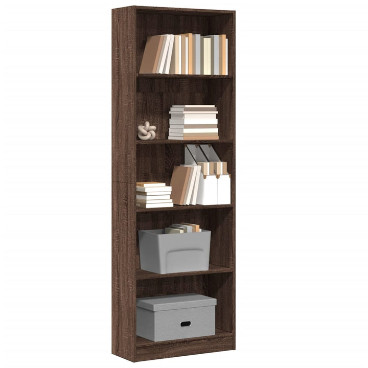 Bibliothèque 80X24X Bois D'ingénierie Chêne Marron
