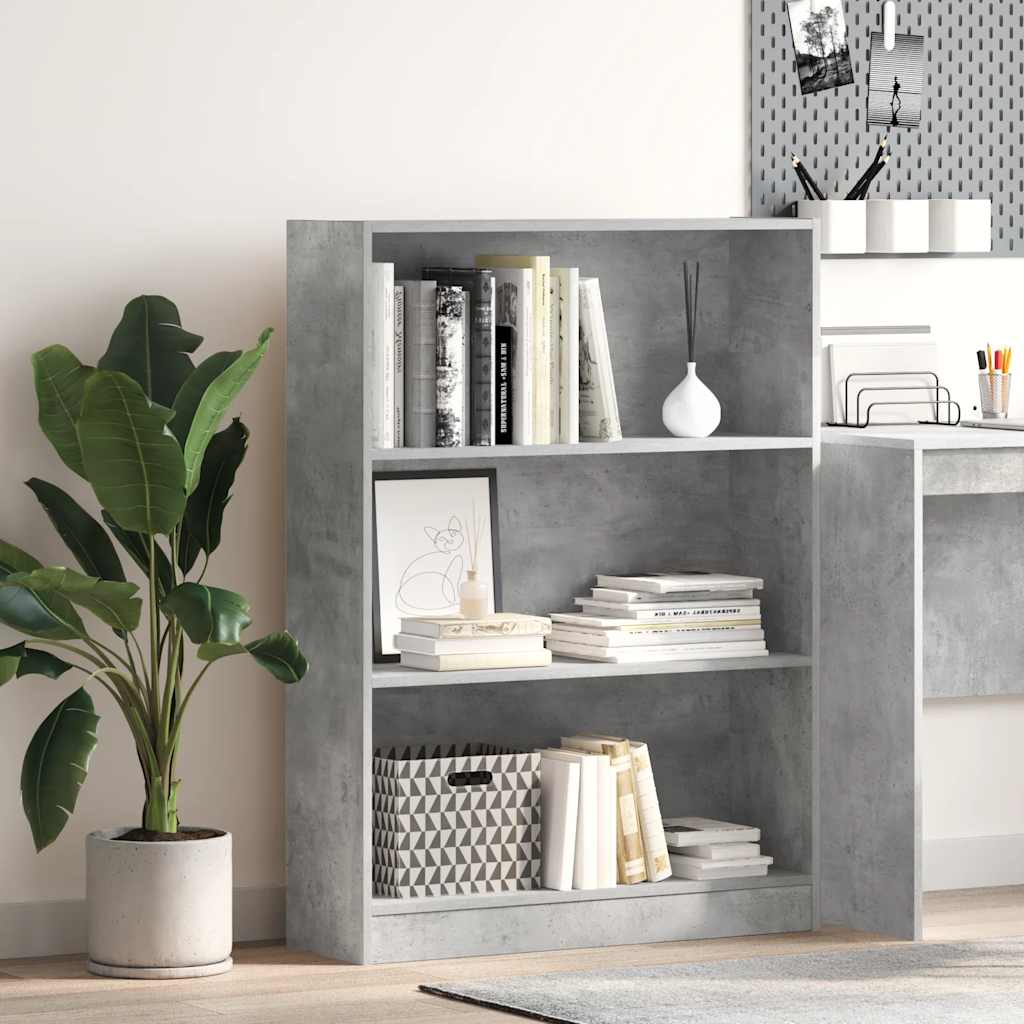 Bibliothèque 40X24X Bois D'ingénierie Gris Béton