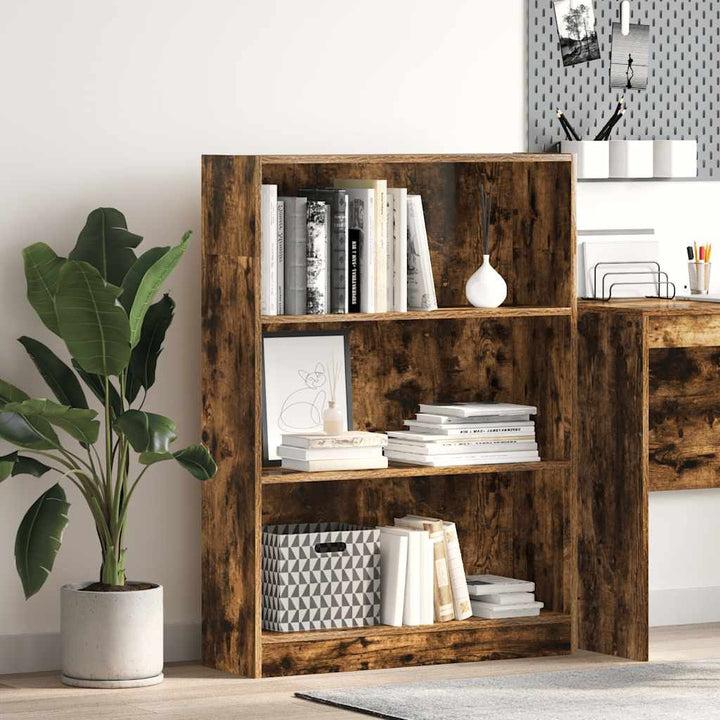 Bibliothèque 60X24X Bois D'ingénierie Chêne Fumé