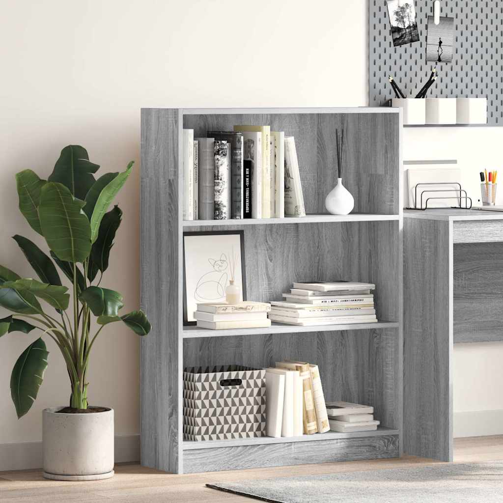 Bibliothèque 80X24X Bois D'ingénierie Sonoma Gris