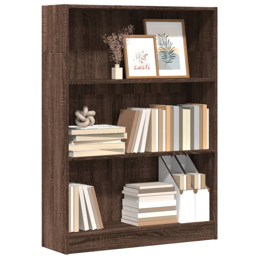 Bibliothèque 80X24X Bois D'ingénierie Chêne Marron