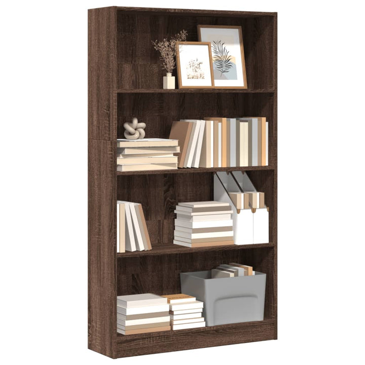 Bibliothèque 80X24X Bois D'ingénierie Chêne Marron