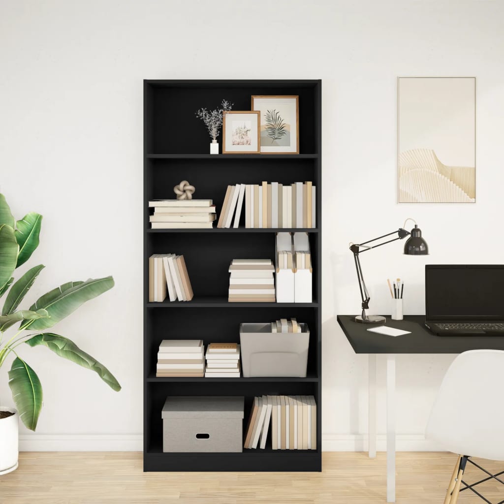 Bibliothèque 80X24X Bois D'ingénierie Noir