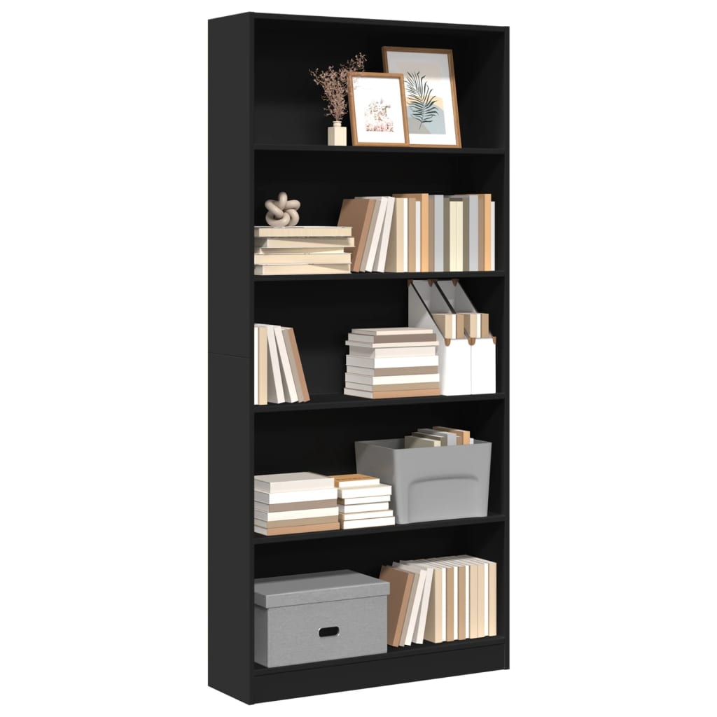 Bibliothèque 80X24X Bois D'ingénierie Noir
