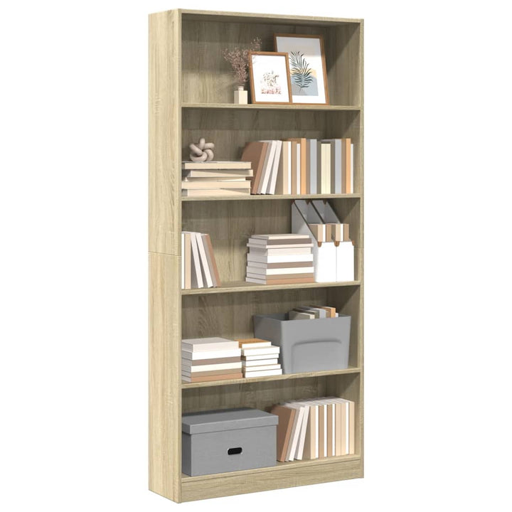 Bibliothèque 80X24X Bois D'ingénierie Chêne Sonoma