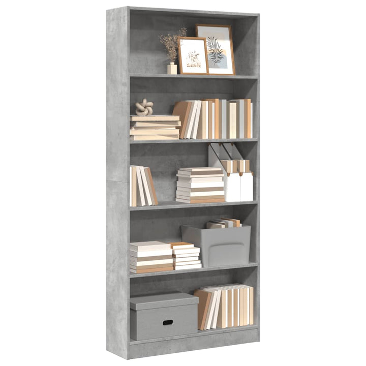 Bibliothèque 40X24X Bois D'ingénierie Gris Béton