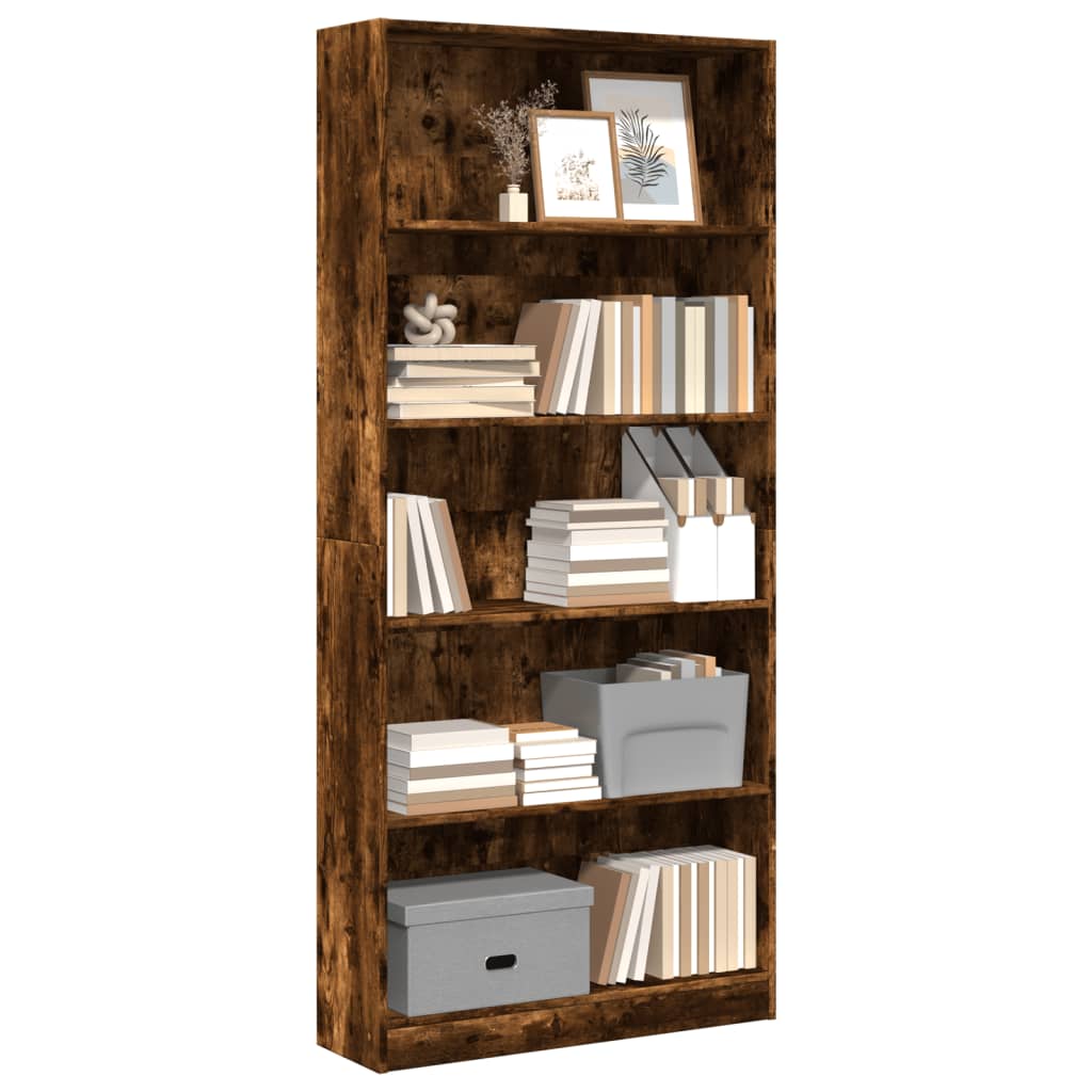 Bibliothèque 60X24X Bois D'ingénierie Chêne Fumé