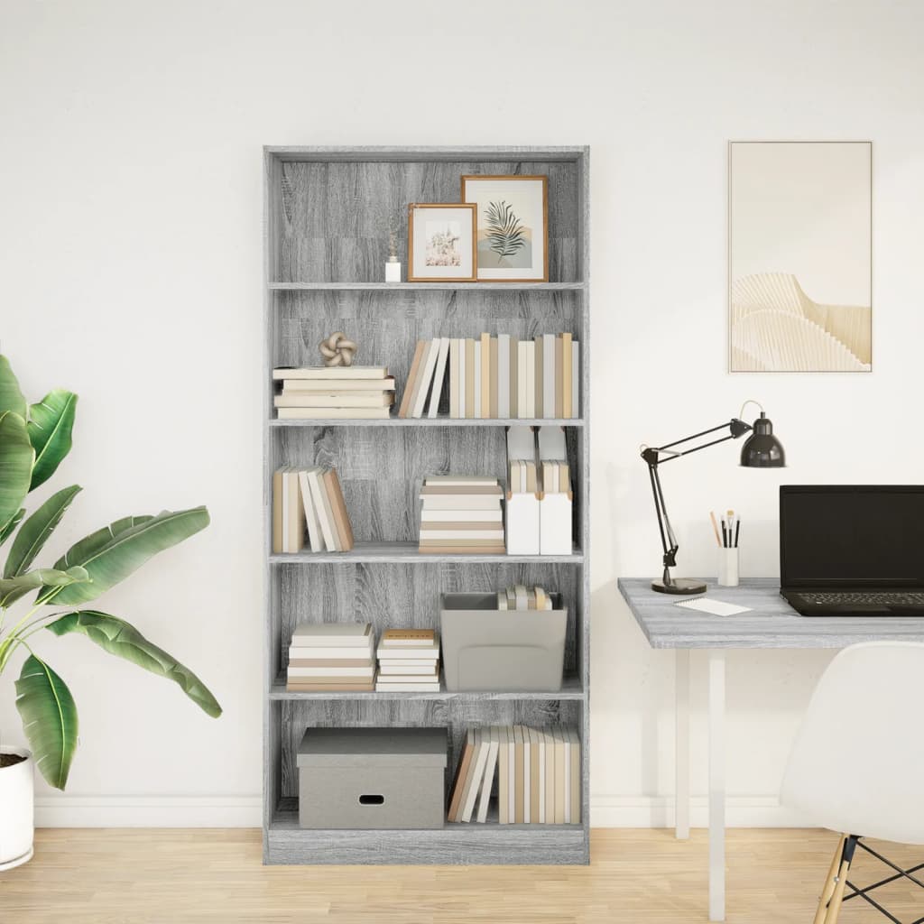 Bibliothèque 80X24X Bois D'ingénierie Sonoma Gris