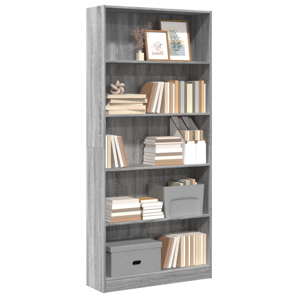 Bibliothèque 80X24X Bois D'ingénierie Sonoma Gris