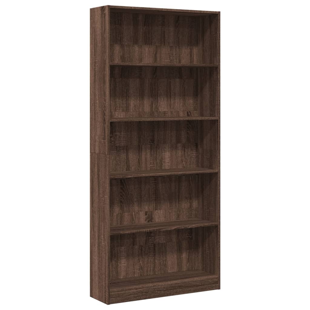 Bibliothèque 80X24X Bois D'ingénierie Chêne Marron
