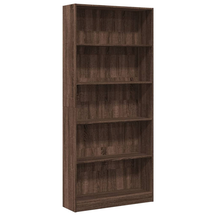 Bibliothèque 80X24X Bois D'ingénierie Chêne Marron