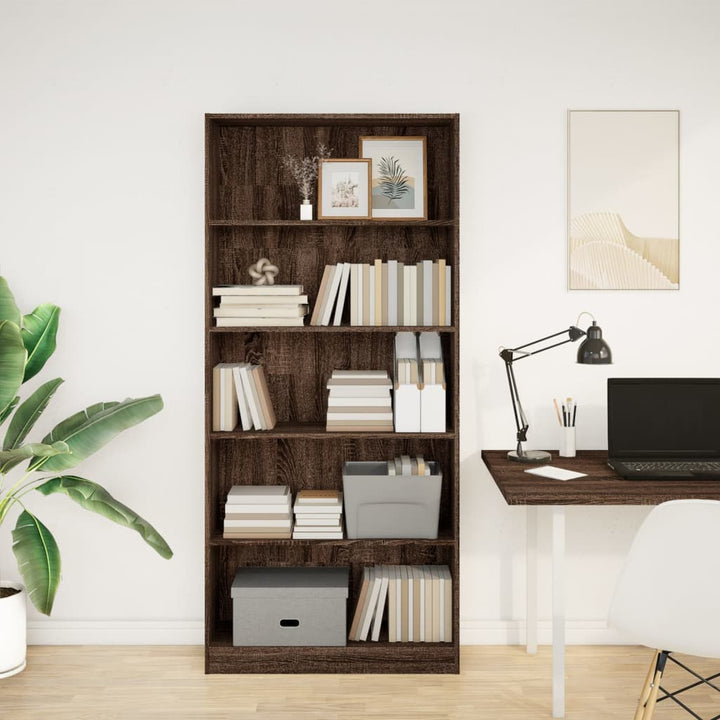 Bibliothèque 80X24X Bois D'ingénierie Chêne Marron