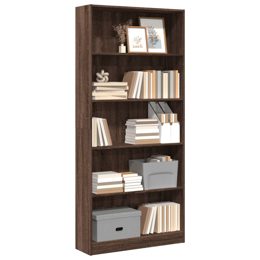 Bibliothèque 80X24X Bois D'ingénierie Chêne Marron