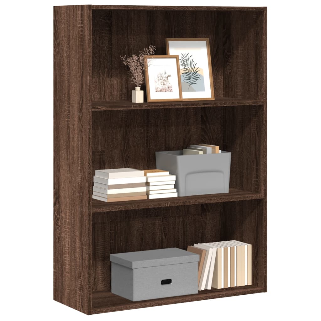 Bibliothèque 80X30X Bois D'ingénierie Chêne Marron