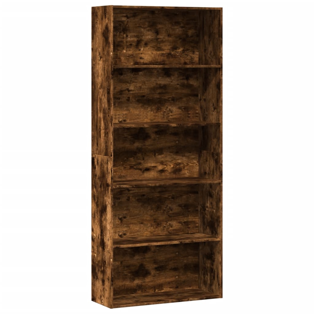 Bibliothèque 80X30X Bois D'ingénierie Chêne Fumé