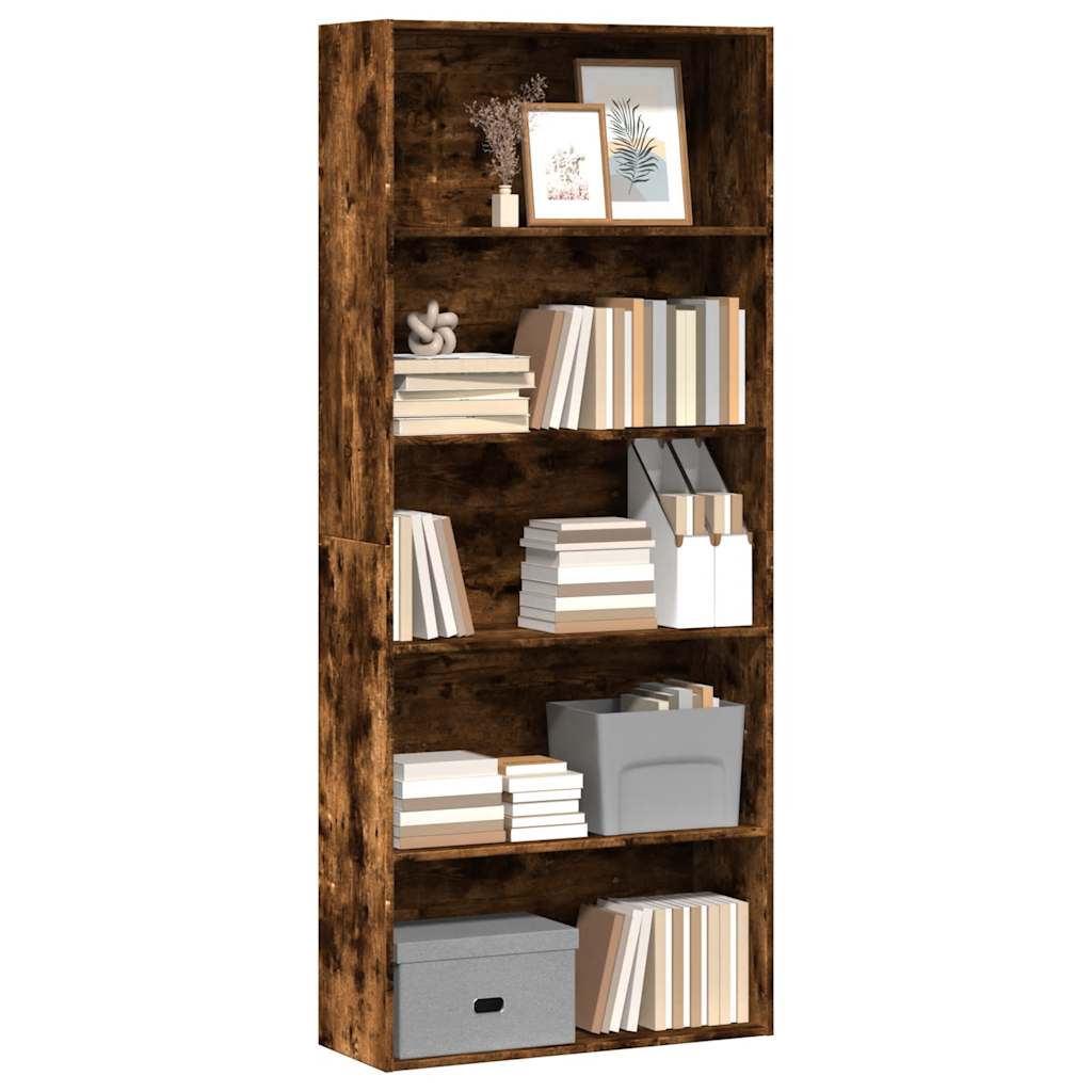 Bibliothèque 80X30X Bois D'ingénierie Chêne Fumé