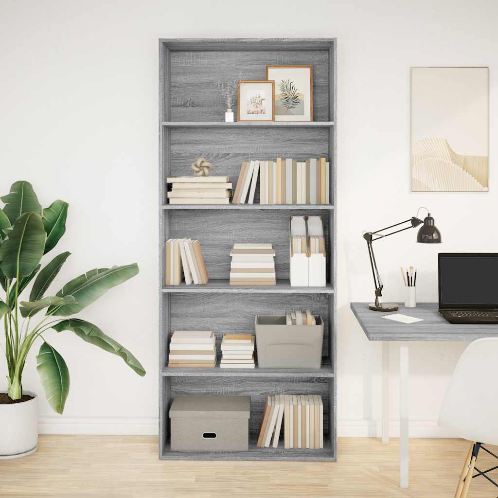 Bibliothèque 80X30X Bois D'ingénierie Sonoma Gris