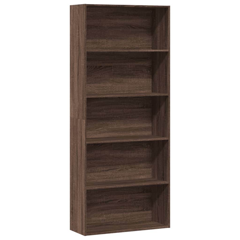 Bibliothèque 80X30X Bois D'ingénierie Chêne Marron