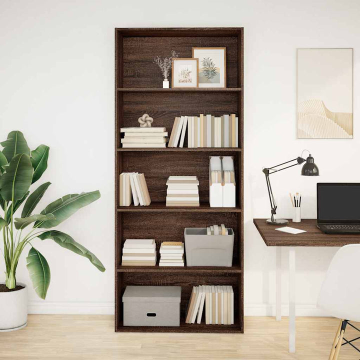 Bibliothèque 80X30X Bois D'ingénierie Chêne Marron