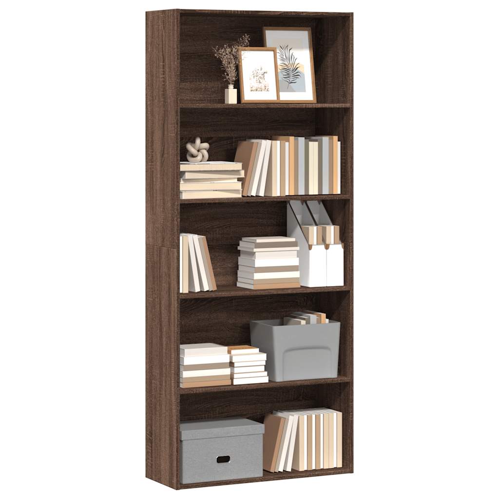 Bibliothèque 80X30X Bois D'ingénierie Chêne Marron