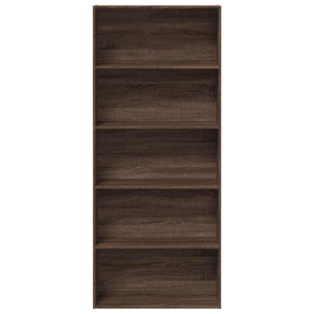 Bibliothèque 80X30X Bois D'ingénierie Chêne Marron
