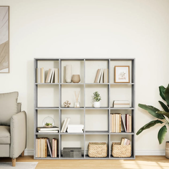 Bibliothèque 137,5X29X137,5 Cm Bois D'ingénierie Gris Béton