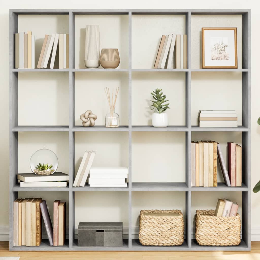 Bibliothèque 137,5X29X137,5 Cm Bois D'ingénierie Gris Béton