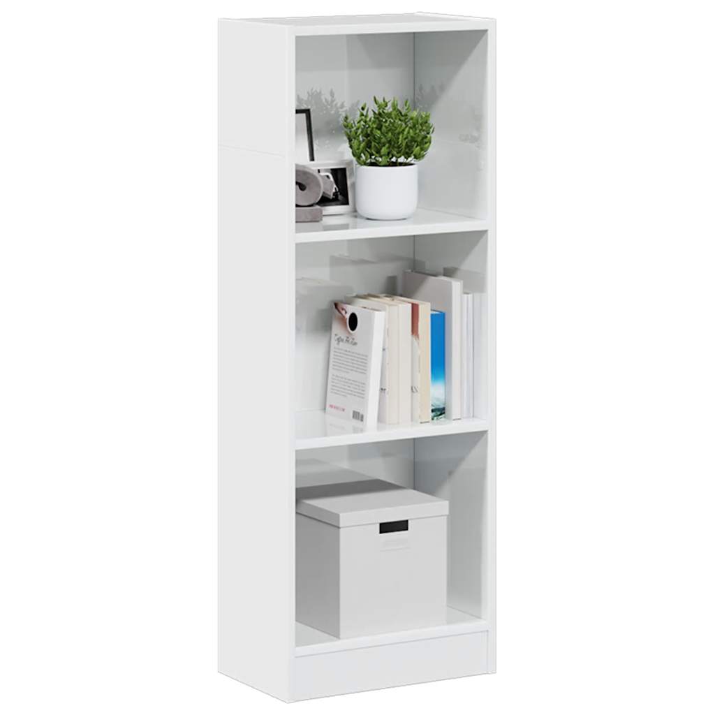 Bibliothèque 40X24X Bois D'ingénierie Blanc Brillant