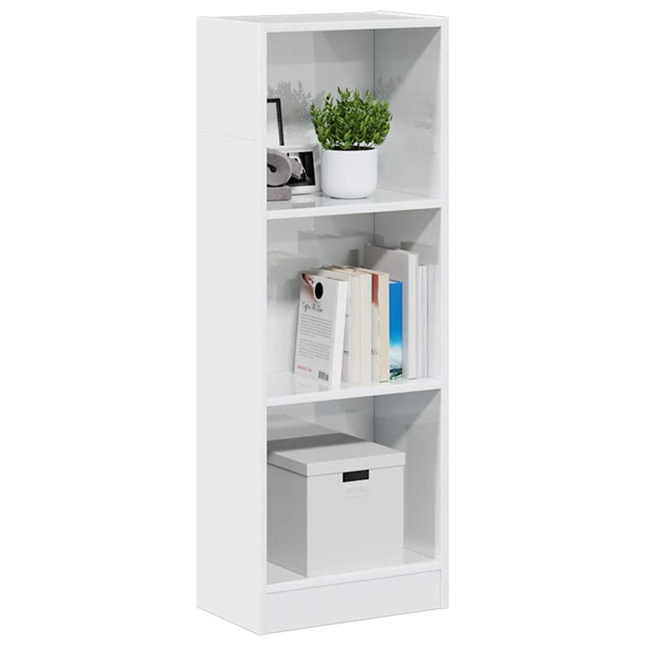 Bibliothèque 40X24X Bois D'ingénierie Blanc Brillant