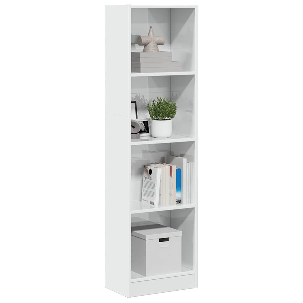 Bibliothèque 40X24X Bois D'ingénierie Blanc Brillant
