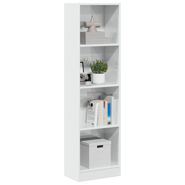 Bibliothèque 40X24X Bois D'ingénierie Blanc Brillant