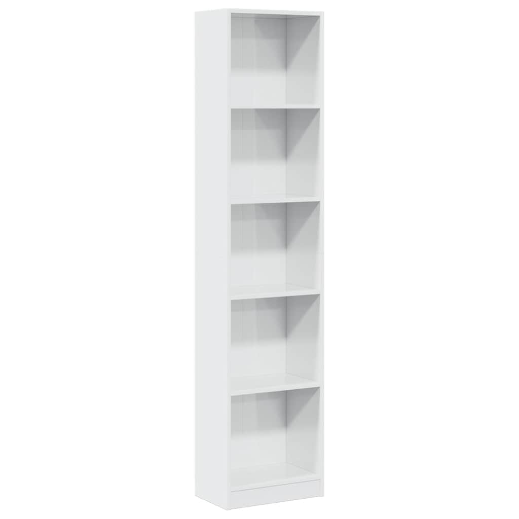 Bibliothèque 40X24X Bois D'ingénierie Blanc Brillant