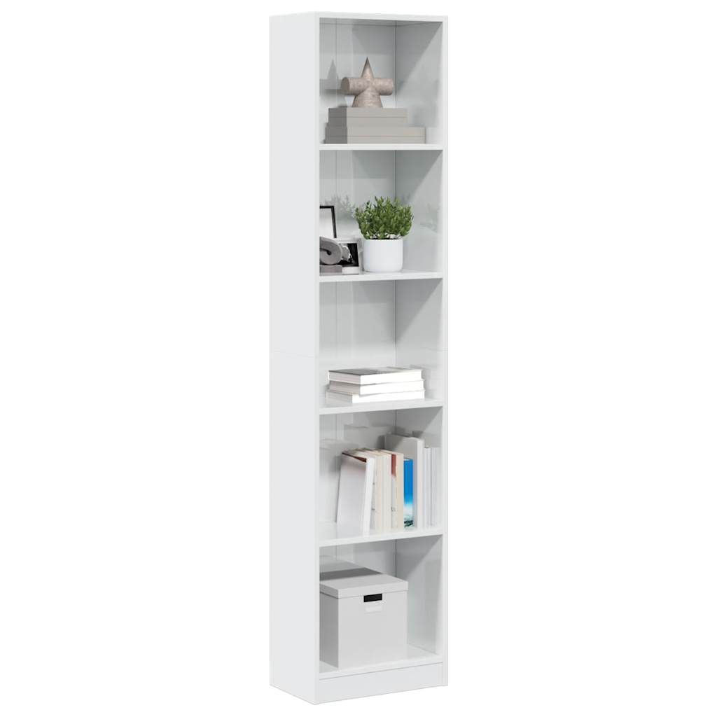 Bibliothèque 40X24X Bois D'ingénierie Blanc Brillant