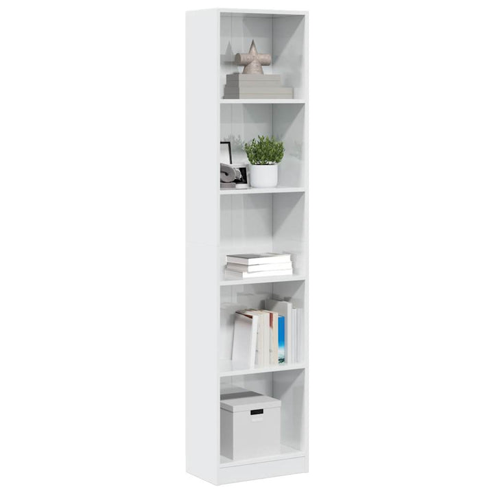 Bibliothèque 40X24X Bois D'ingénierie Blanc Brillant