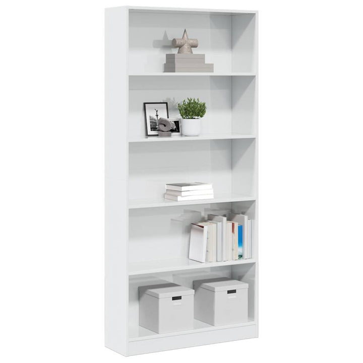Bibliothèque 40X24X Bois D'ingénierie Blanc Brillant