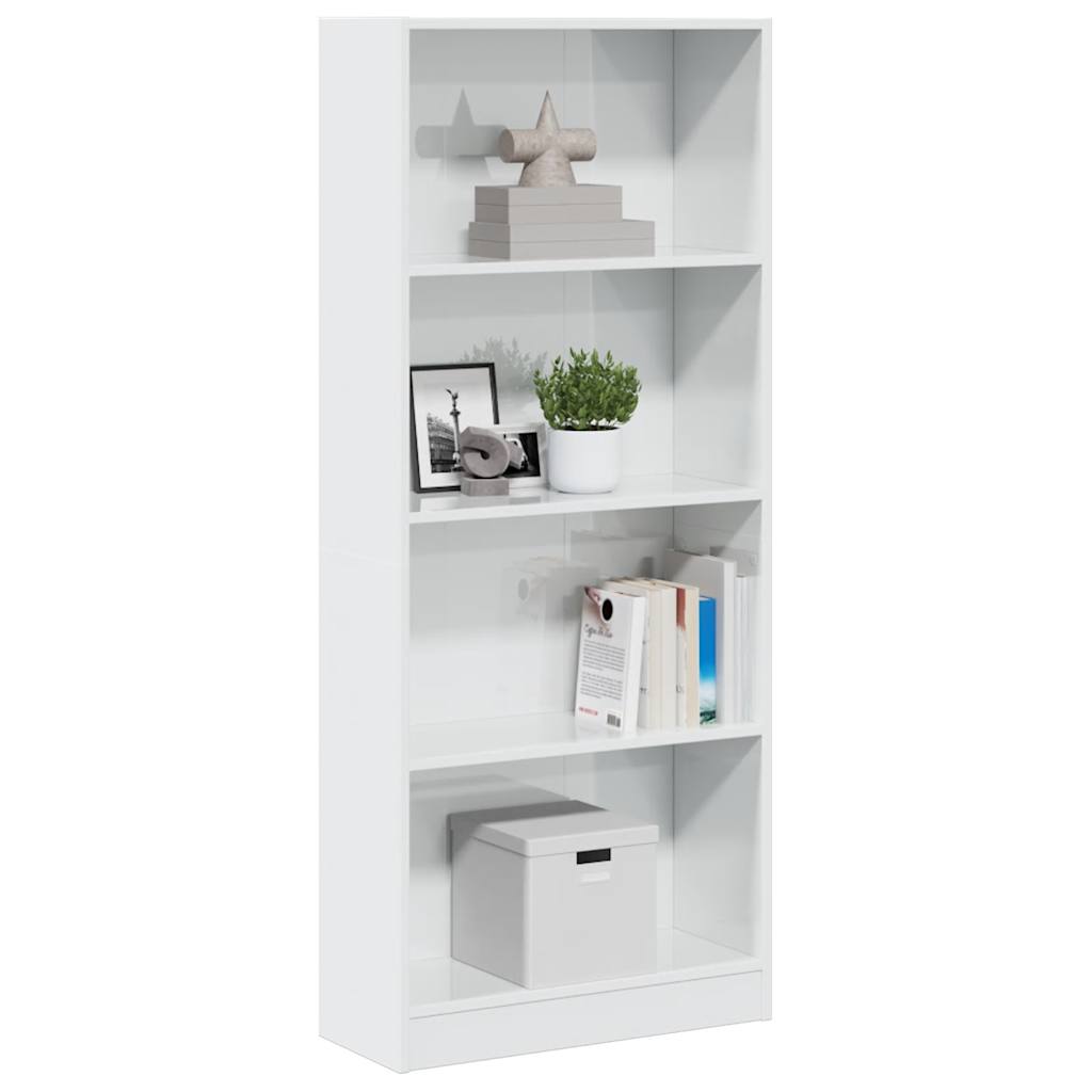 Bibliothèque 40X24X Bois D'ingénierie Blanc Brillant