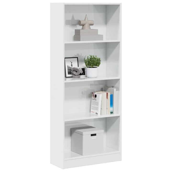 Bibliothèque 40X24X Bois D'ingénierie Blanc Brillant