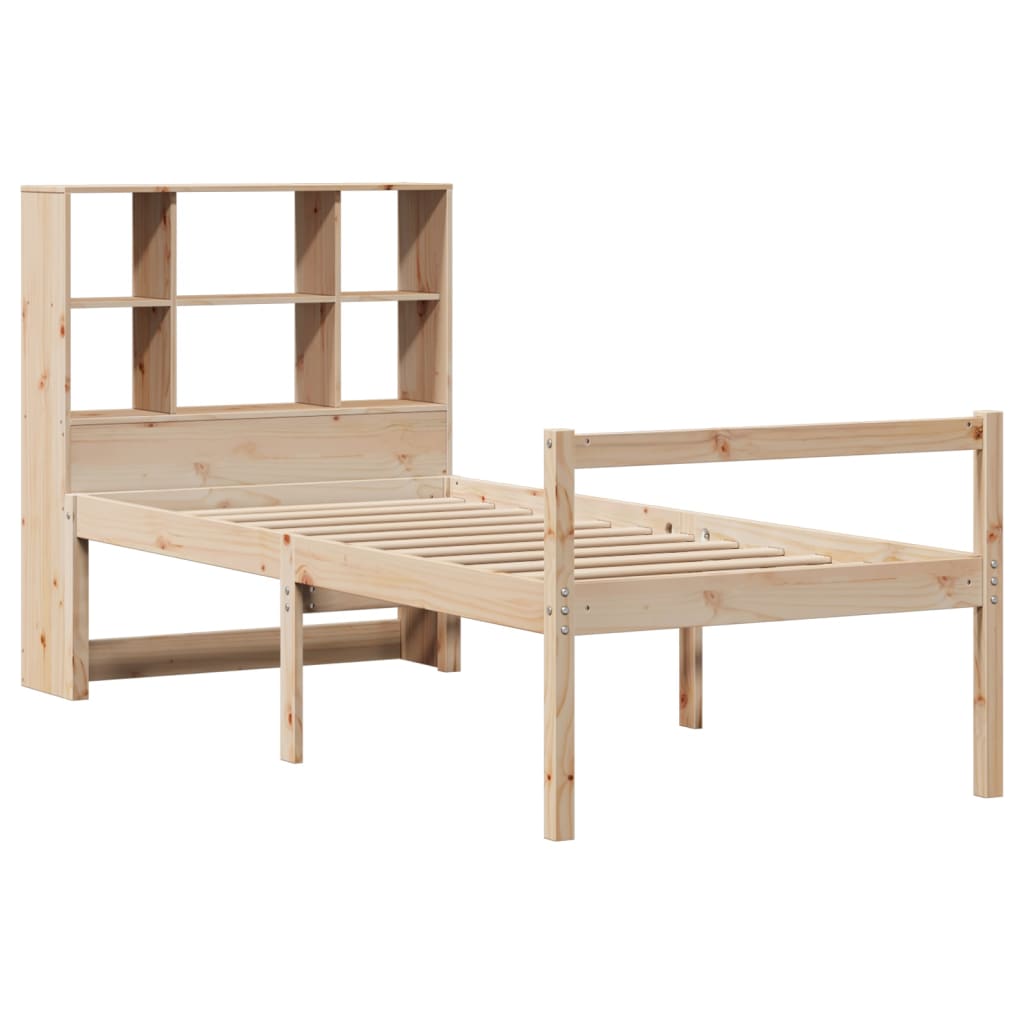 Lit Bibliothèque Sans Matelas Bois Massif De Pin