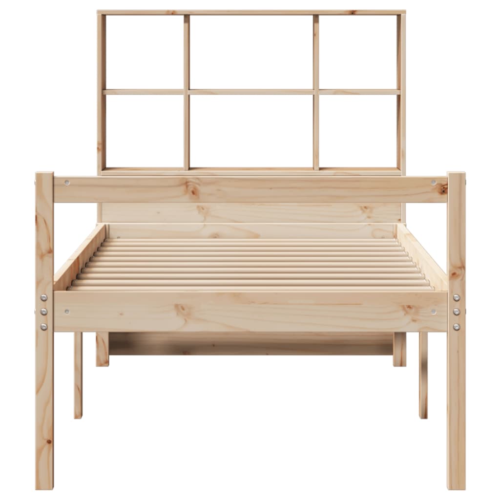 Lit Bibliothèque Sans Matelas Bois Massif De Pin