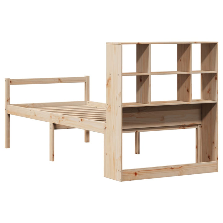 Lit Bibliothèque Sans Matelas Bois Massif De Pin