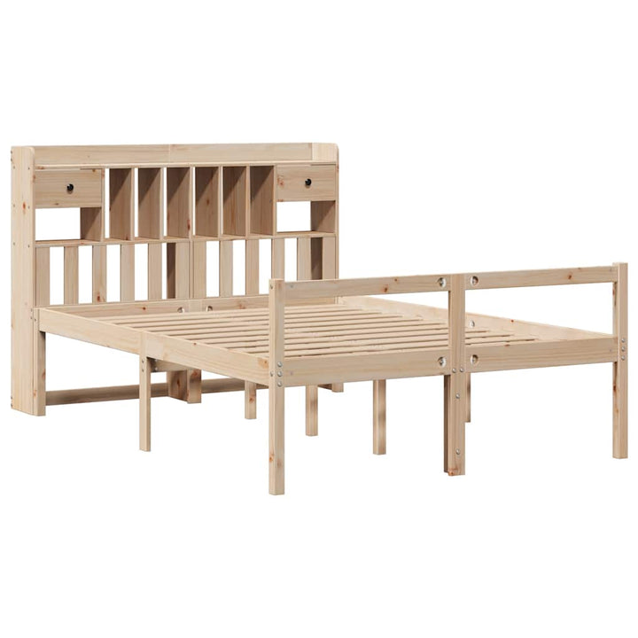 Lit Bibliothèque Sans Matelas Bois De Pin Massif
