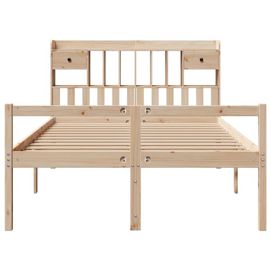 Lit Bibliothèque Sans Matelas Bois De Pin Massif