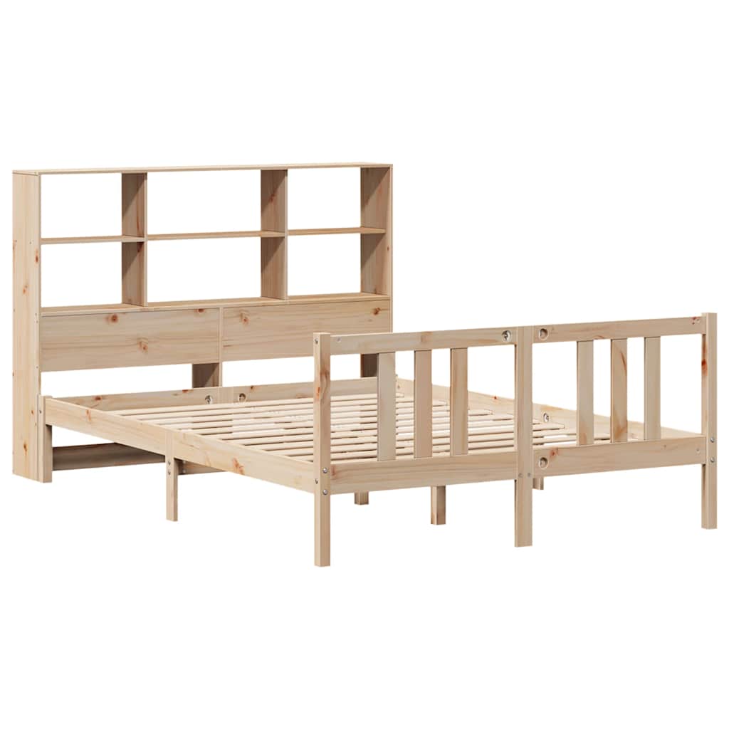 Lit Bibliothèque Sans Matelas Bois De Pin Massif