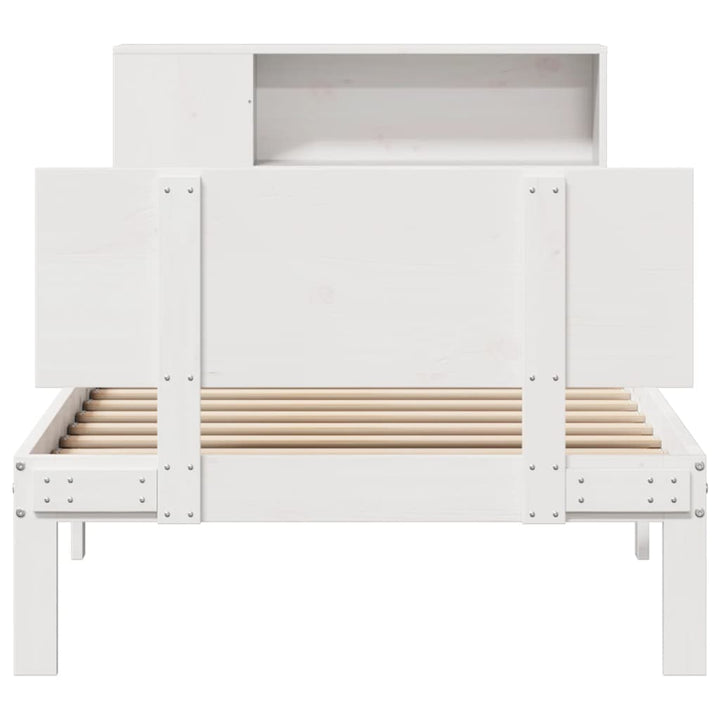 Lit Bibliothèque Sans Matelas 90X190Cm Bois De Pin Massif