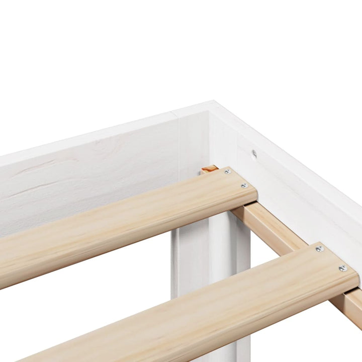Lit Bibliothèque Sans Matelas 90X190Cm Bois De Pin Massif