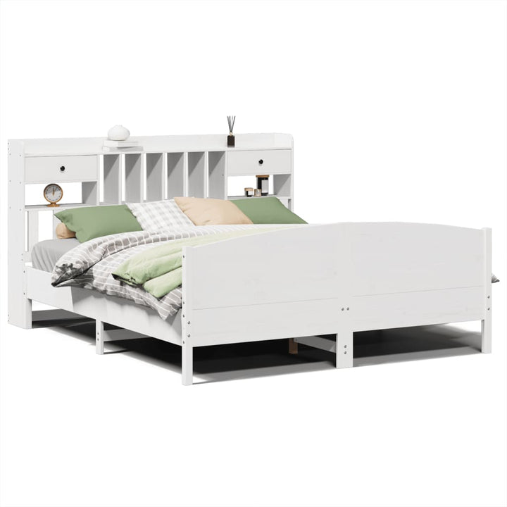 Lit Bibliothèque Sans Matelas Bois Pin Massif