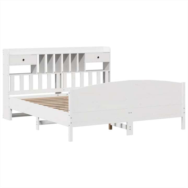 Lit Bibliothèque Sans Matelas Bois Pin Massif