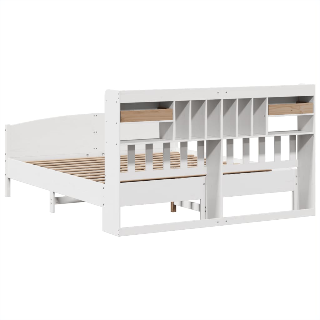Lit Bibliothèque Sans Matelas Bois Pin Massif